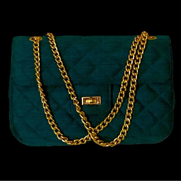 Vintage Star of Saigon Emerald Green Handwoven Raw Silk Purse - Picture 2 of 16